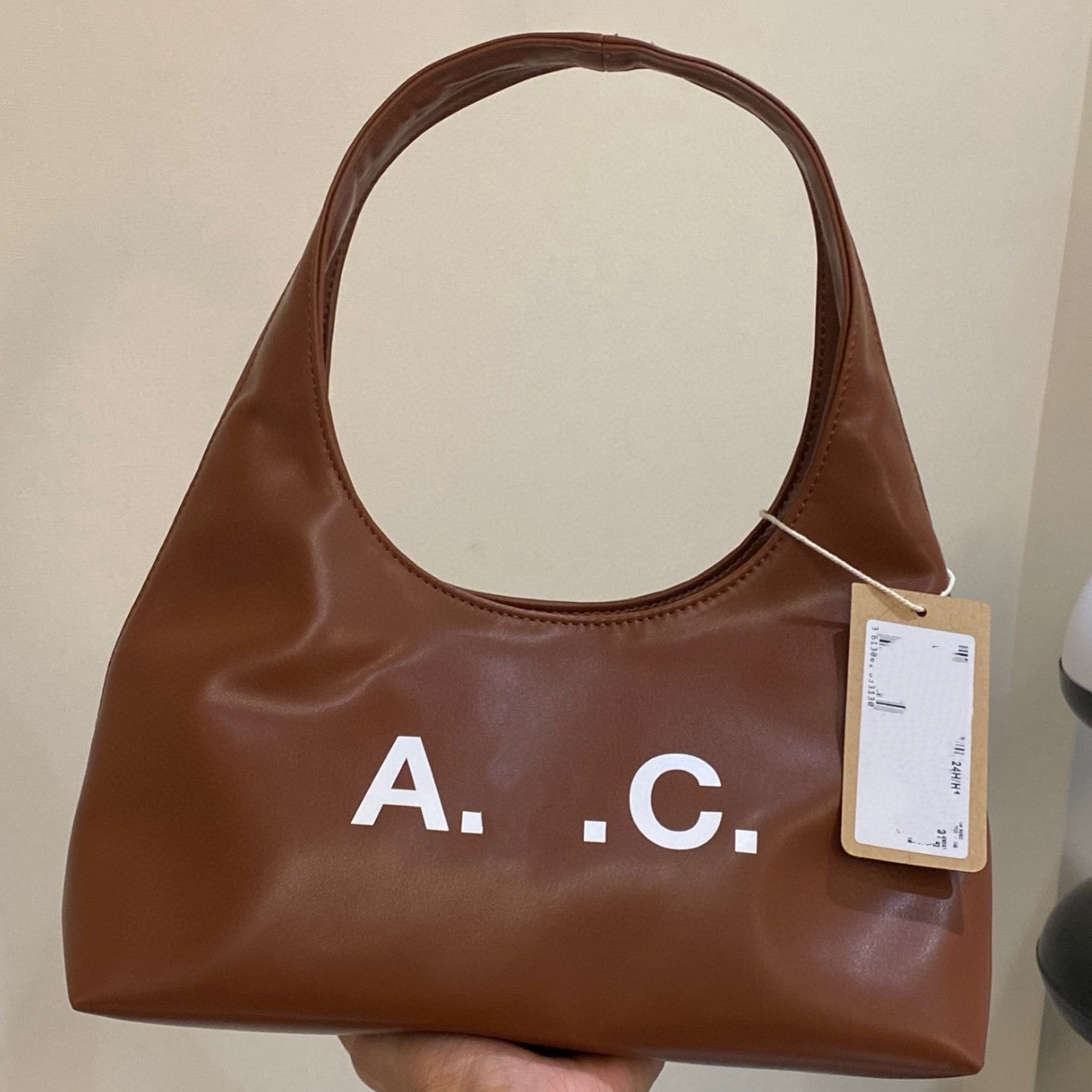 Women's & Men's Leather Canvas Shopping Underarm Bag