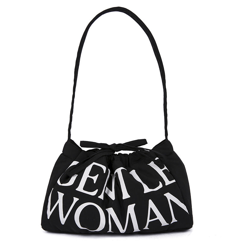 Women's Simple Letter Printing Large Capacity Lady's Underarm Bag