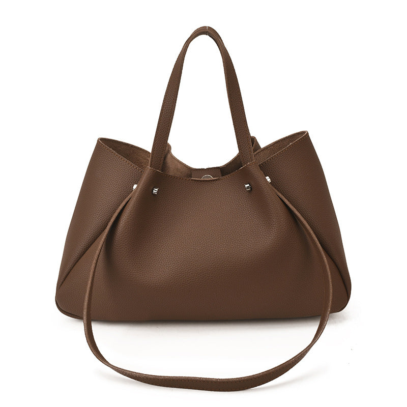 Women's High-grade Lychee Pattern Fashion Style Design Handbags