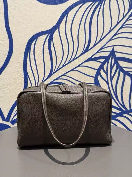 Women's Cowhide Leather Simple Underarm Genuine Boston Bags
