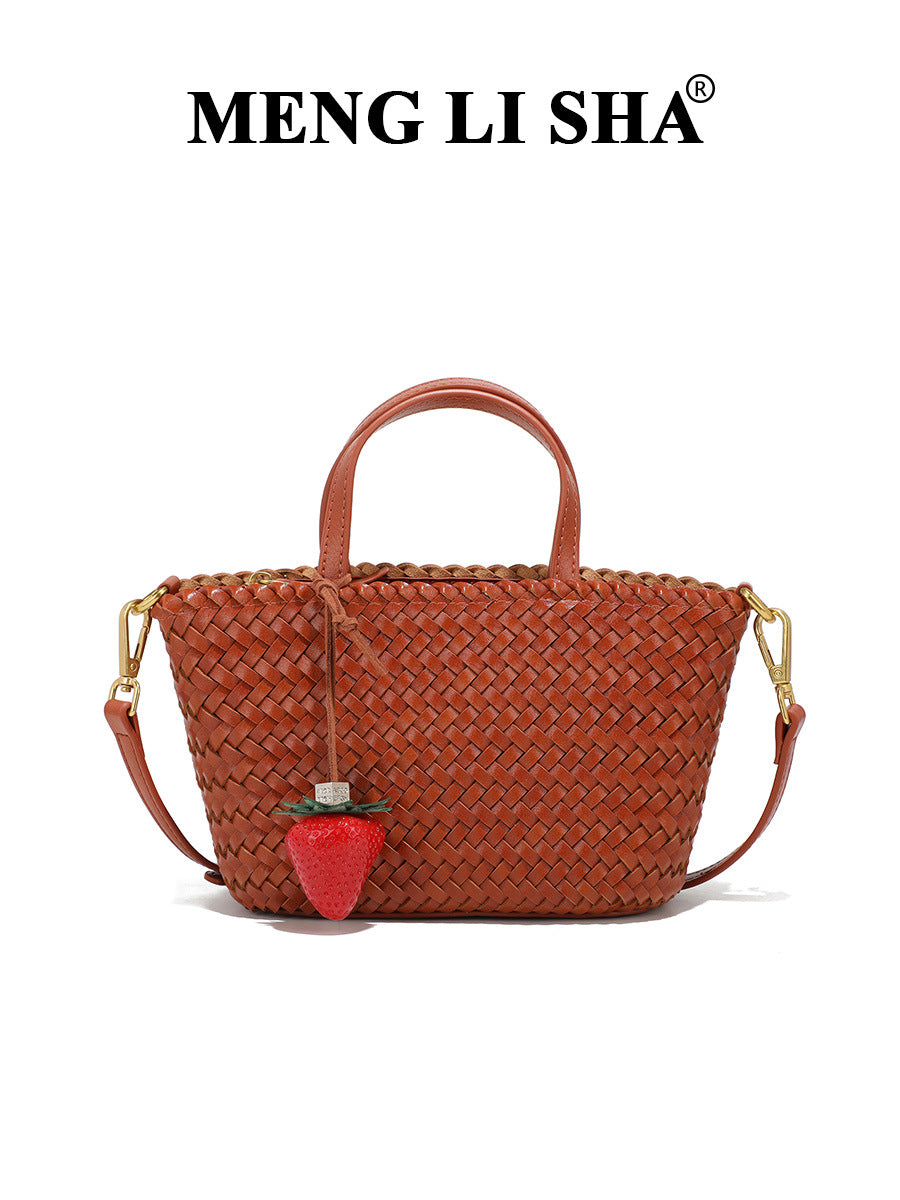 Women's Design Woven Portable Boat Versatile Simple Vegetable Bags