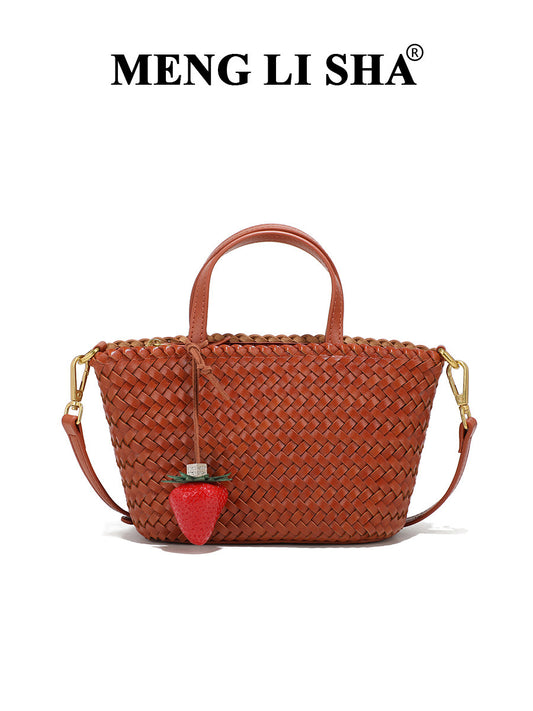 Women's Design Woven Portable Boat Versatile Simple Vegetable Bags