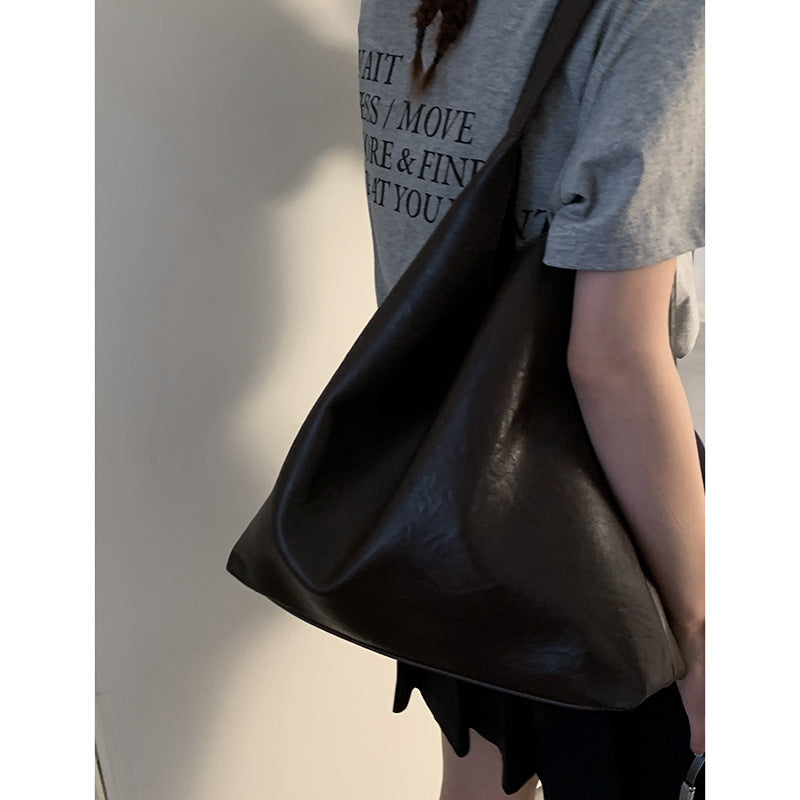 Women's High-grade Commuter Solid Color Simple Large Tote Bags