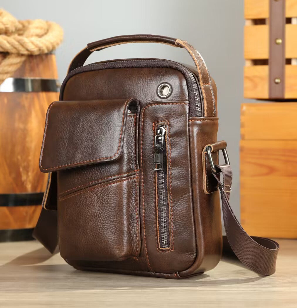 Men's First Layer Cowhide Genuine Leather Fashion Men's Bags