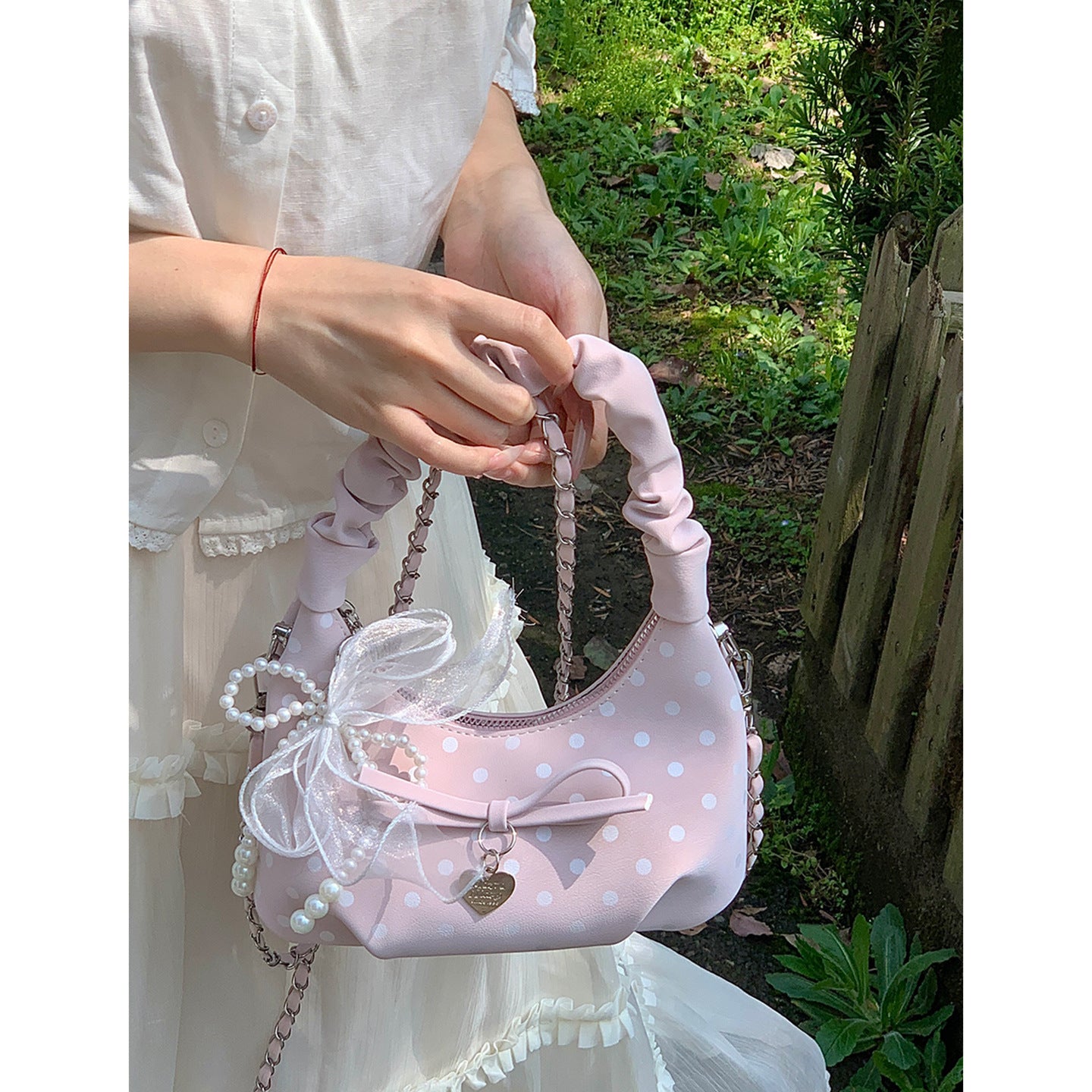 Women's Niche Texture Carrying Polka Dot Printed Handbags