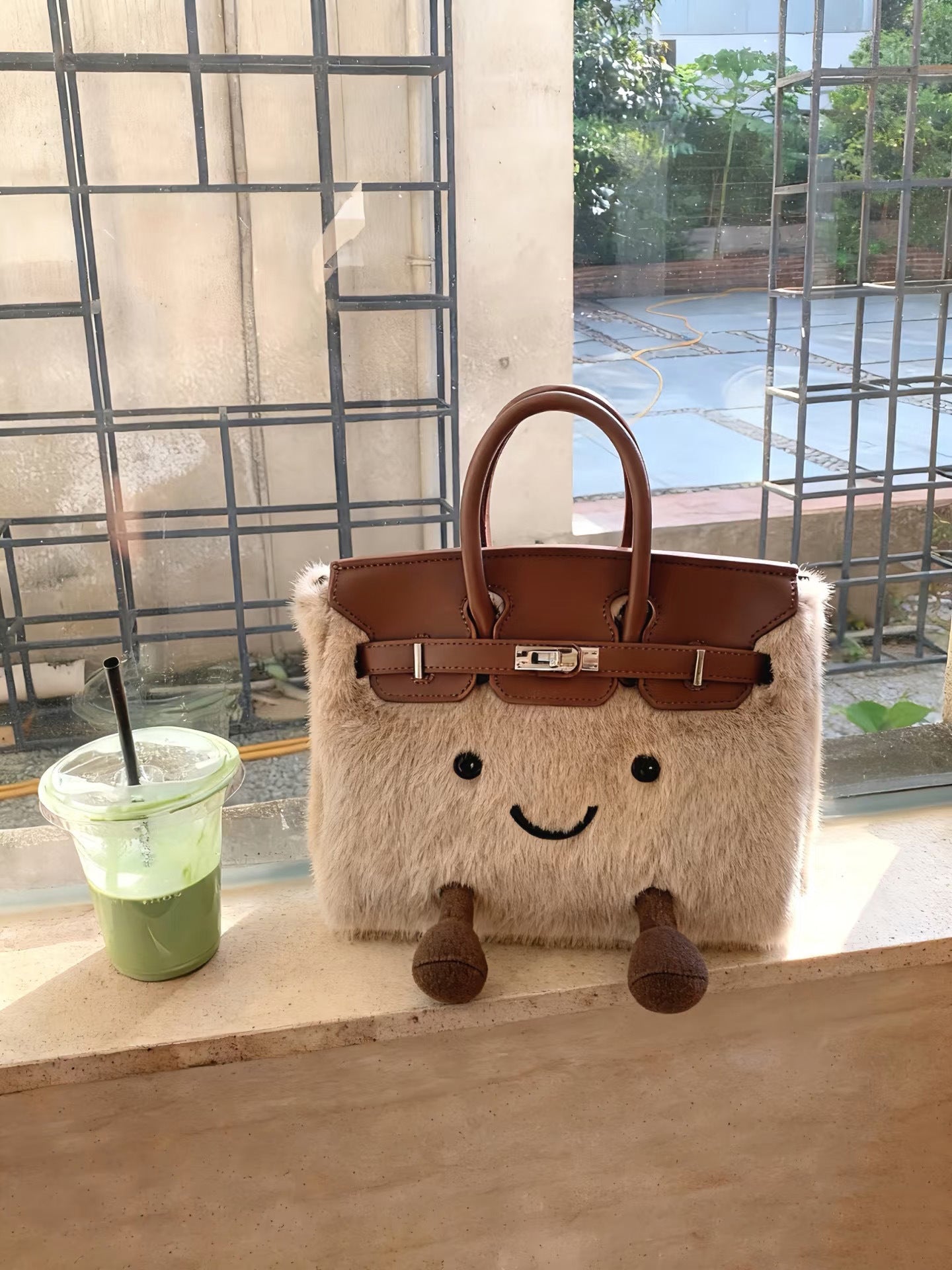 New Women's Plush Elf Portable Kelly Tote Bag