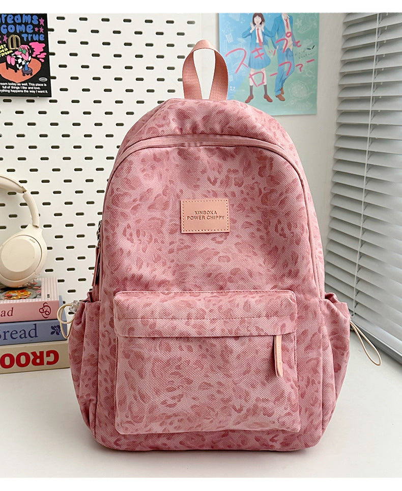 Good-looking Leopard Print Sweet Junior Campus Leisure Backpack