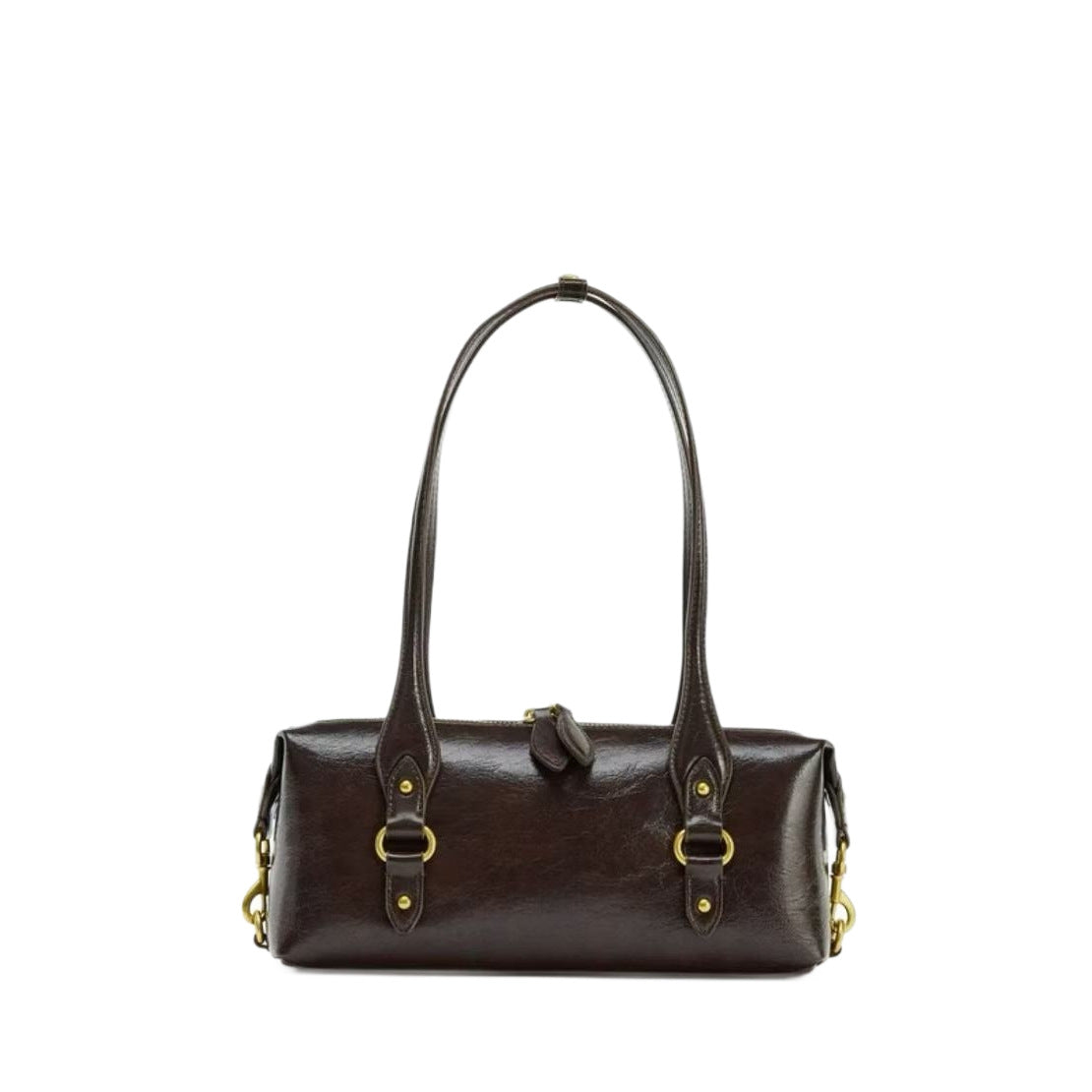 Women's Western European Fashion Cracked Effect Metal Detail Women's Shoulder Bag