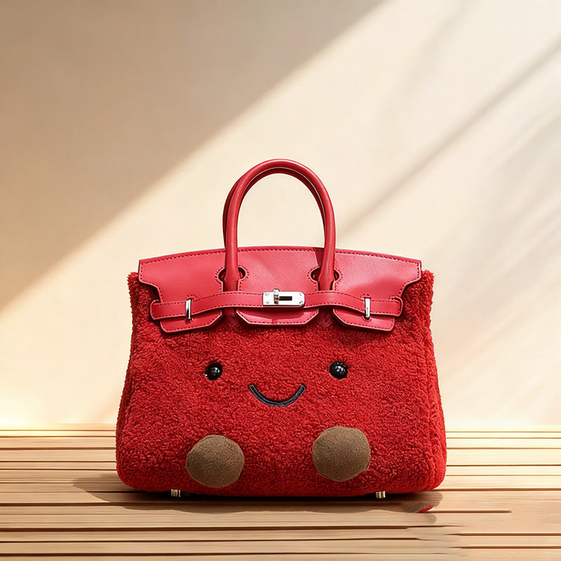 Design Style Doll Knock Cute Plush Women's Handbag