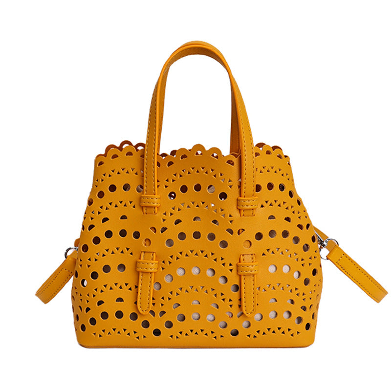 Women's Hollowed Fashion Carved Niche Korean Retro Bucket Bag