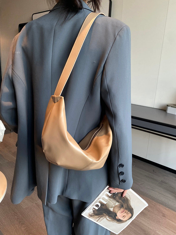 Women's Summer Genuine Leather Dumpling High-grade Croissant Women's Shoulder Bag