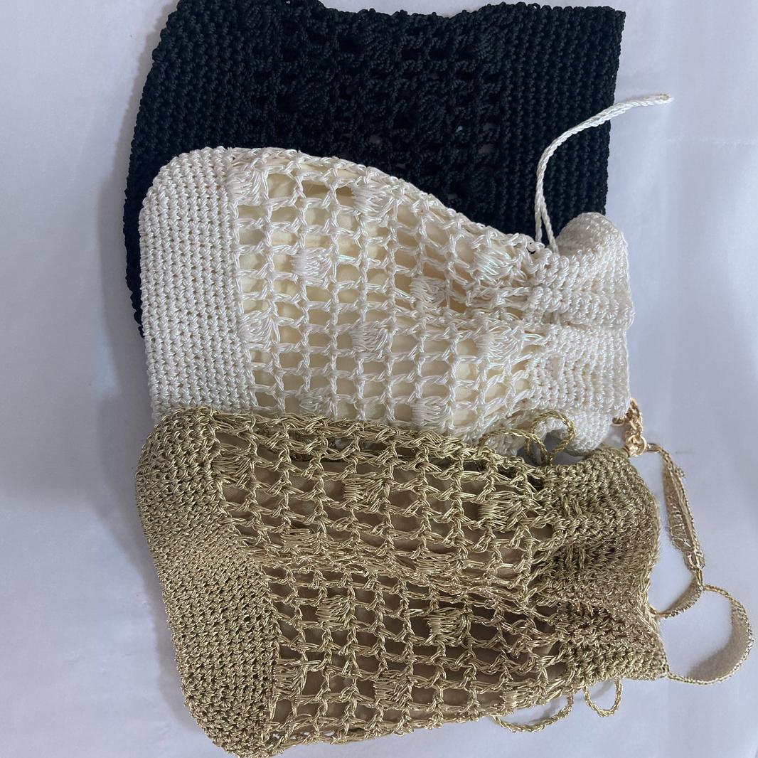 Women's Versatile Large Capacity Crocheted Gold Sier Thread Spring Fashion Women's Handbag