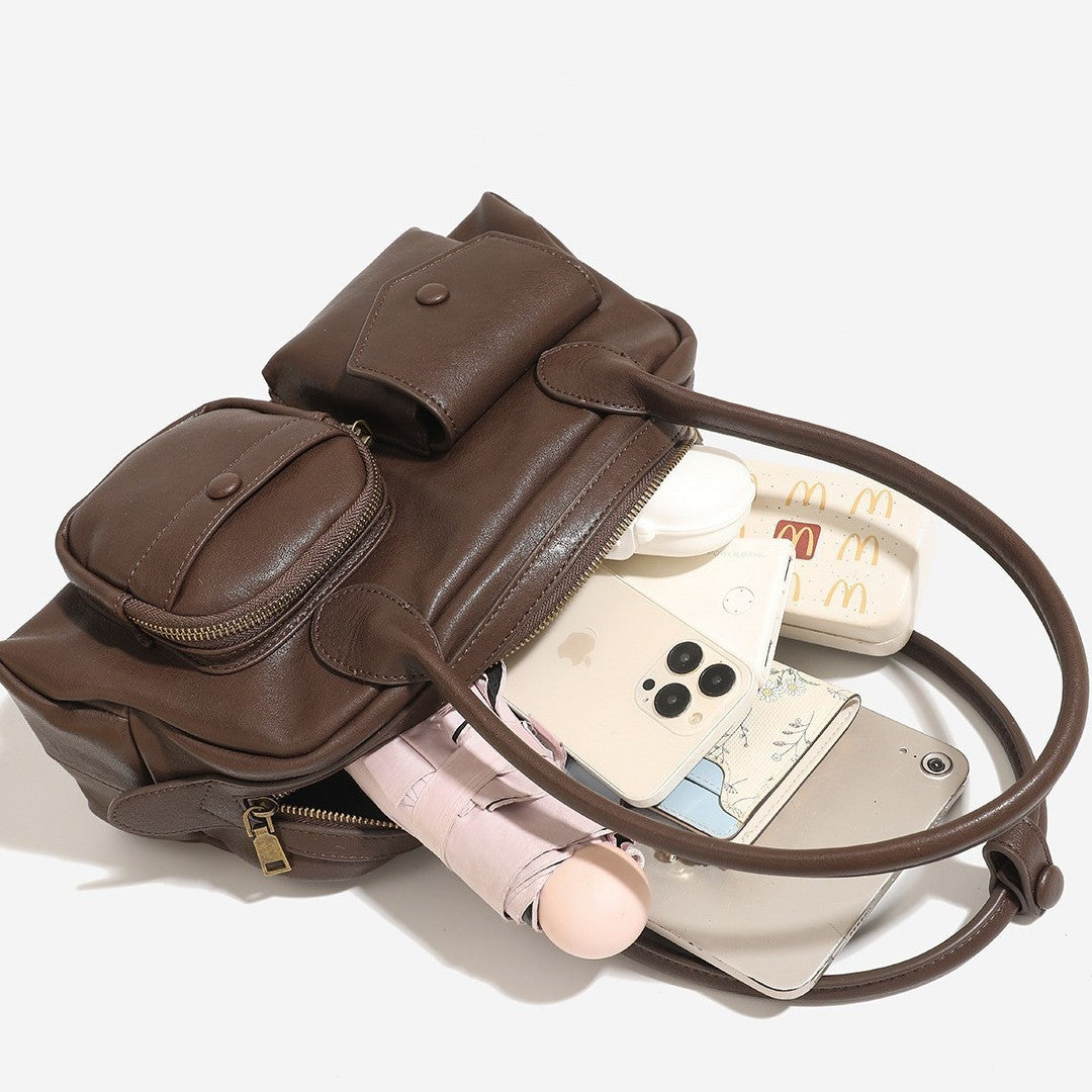 Beautiful Suede Bowling High-grade Portable Boston Underarm Bag