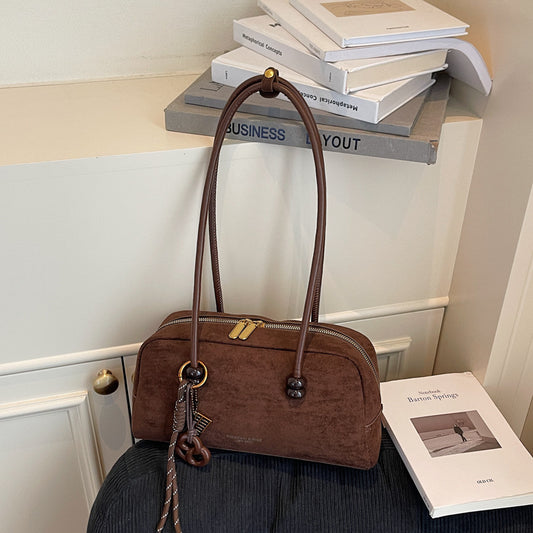 Women's Boston Light Luxury High-grade Suede Commuter Large Bags