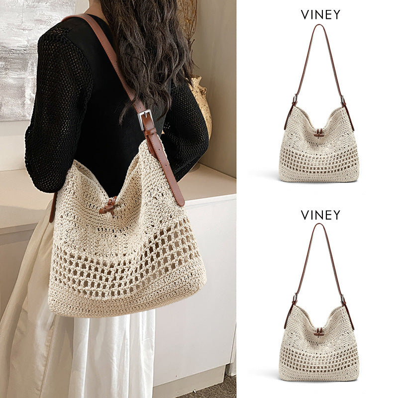 Women's Woven Summer Versatile Large Capacity Beach Vacation Tote Bags