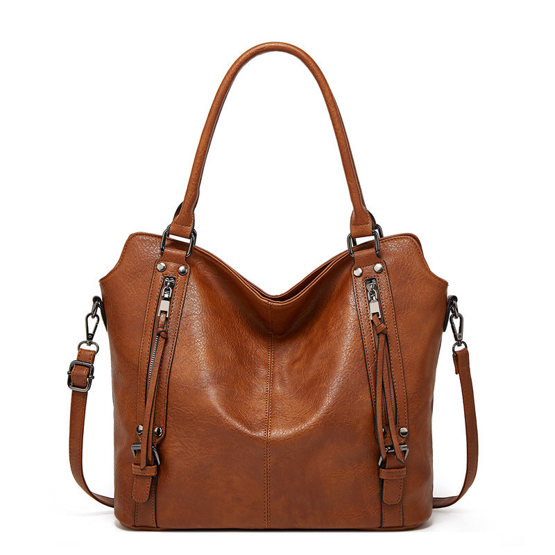 Retro Hand-held Mother Fashion Large Capacity Soft Leather Women's Shoulder Bag