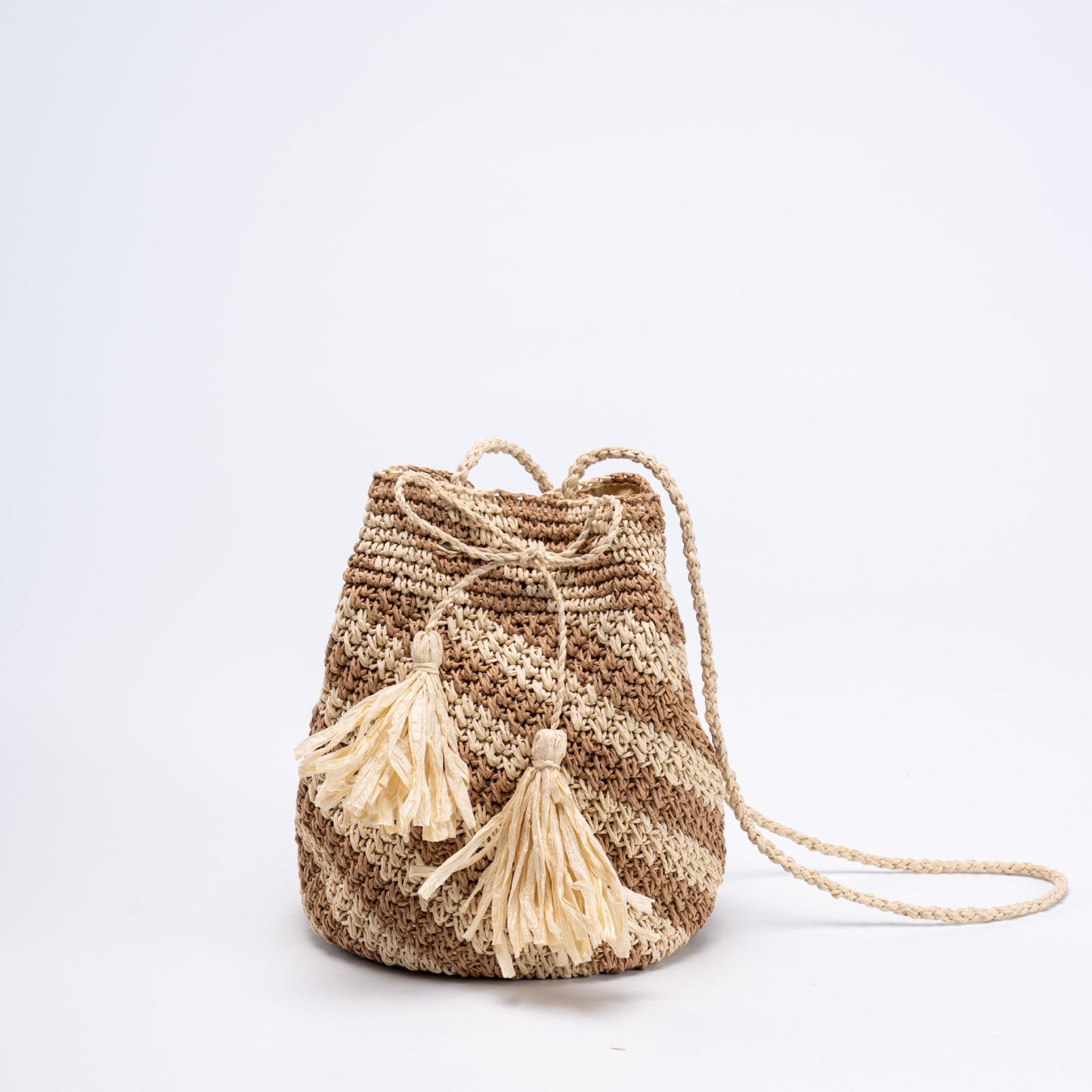 Women's High-grade Striped Straw Hand-woven Contrast Color Bags