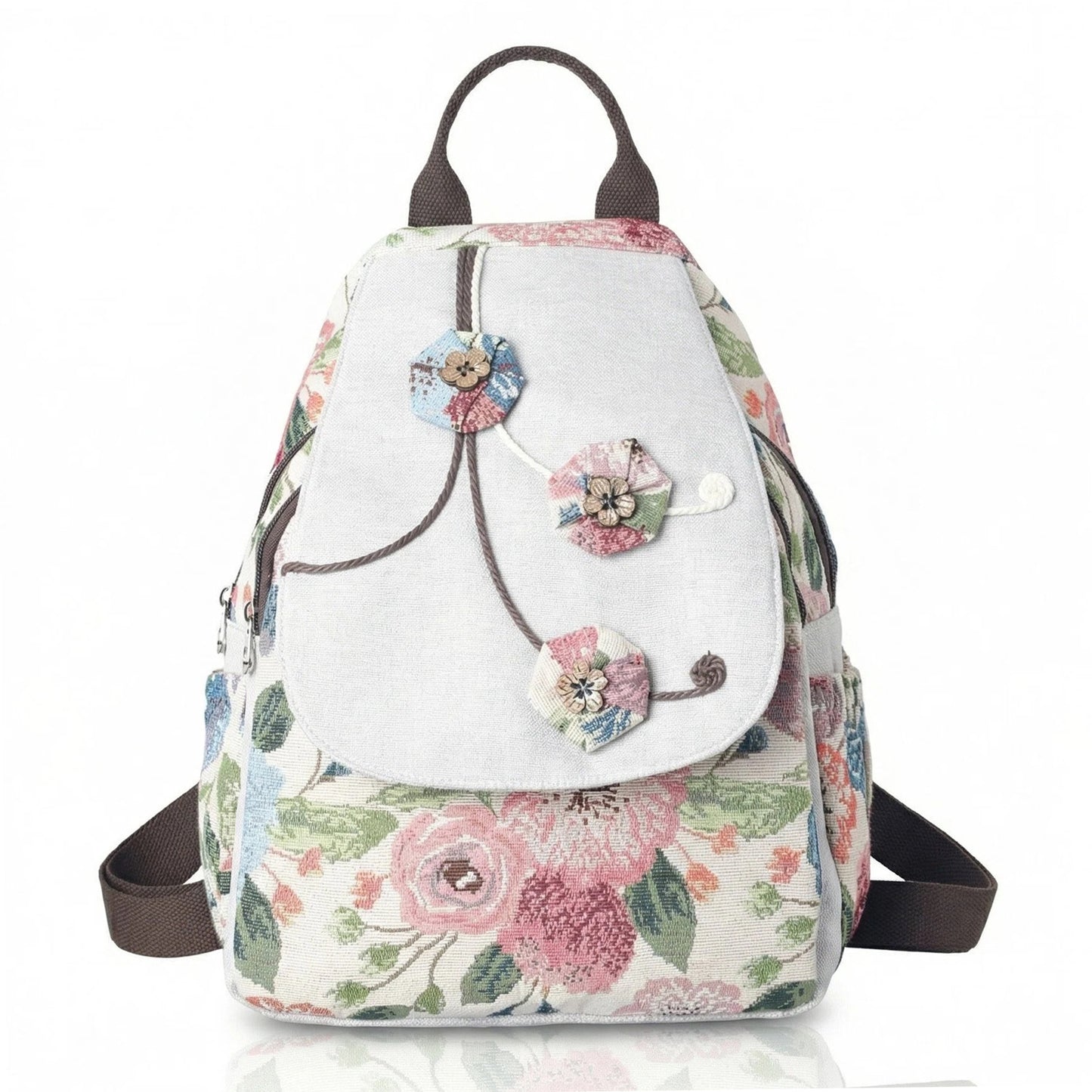 Ethnic Style Embroidered Female Canvas Fabric Leisure Backpack
