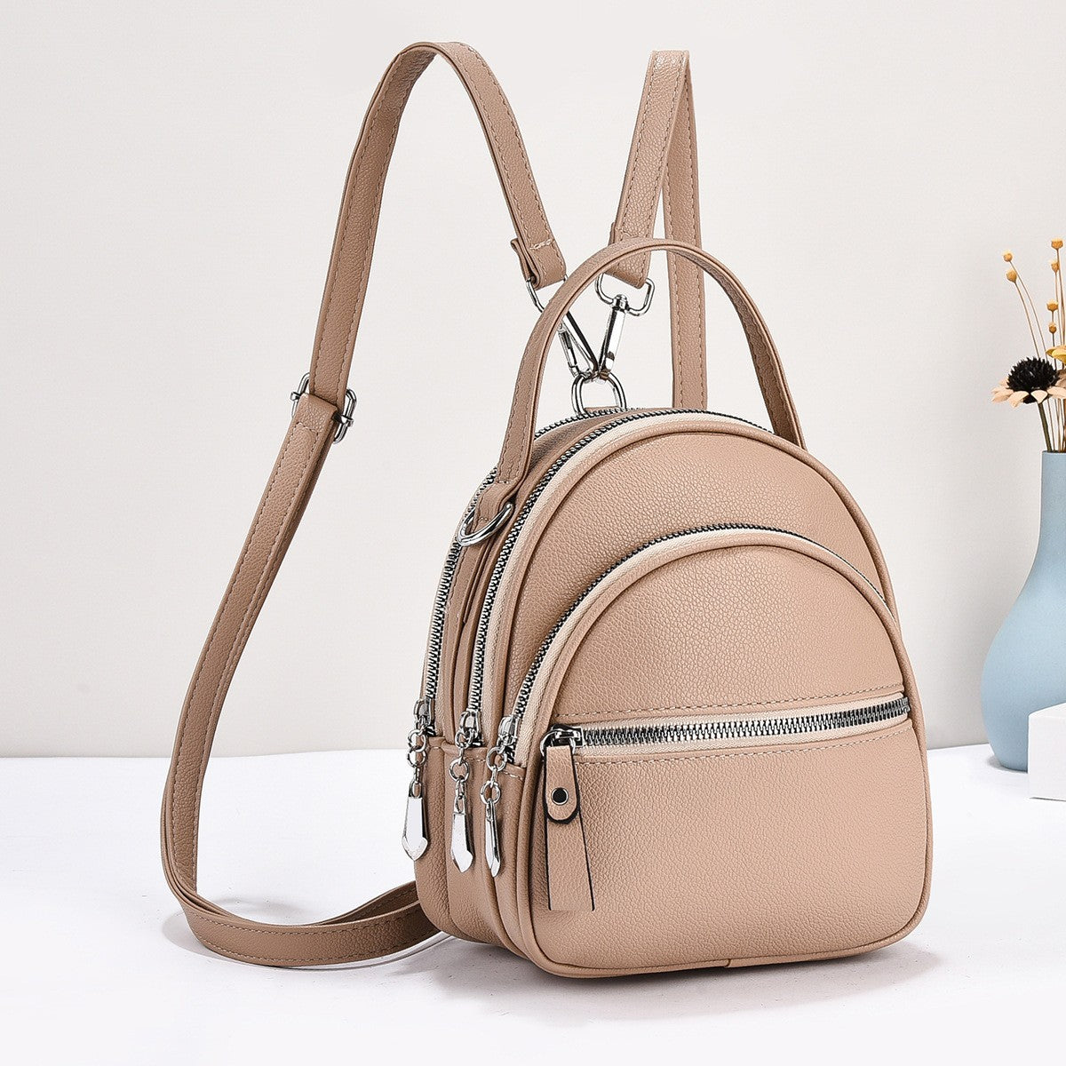 Women's Textured Preppy Style Trendy Korean Women's Backpack