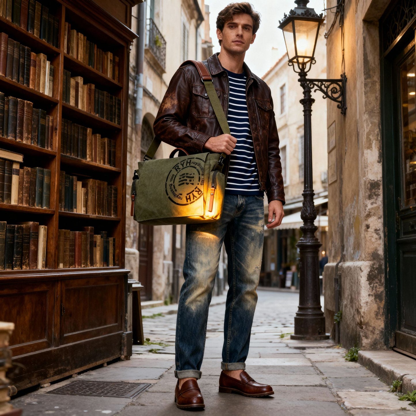Men's Thick Retro Fashion Business Portable Official Bags