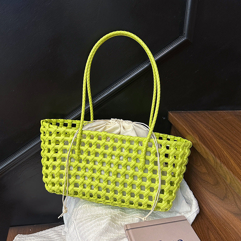 Women's Summer Super Hot Woven Large Capacity Picnic Lunch Box Seaside Bags