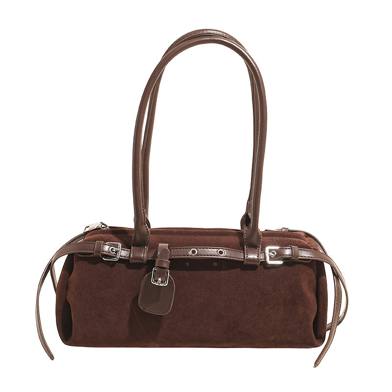 Women's High-grade Trendy Underarm Baguette Suede Motorcycle Bags
