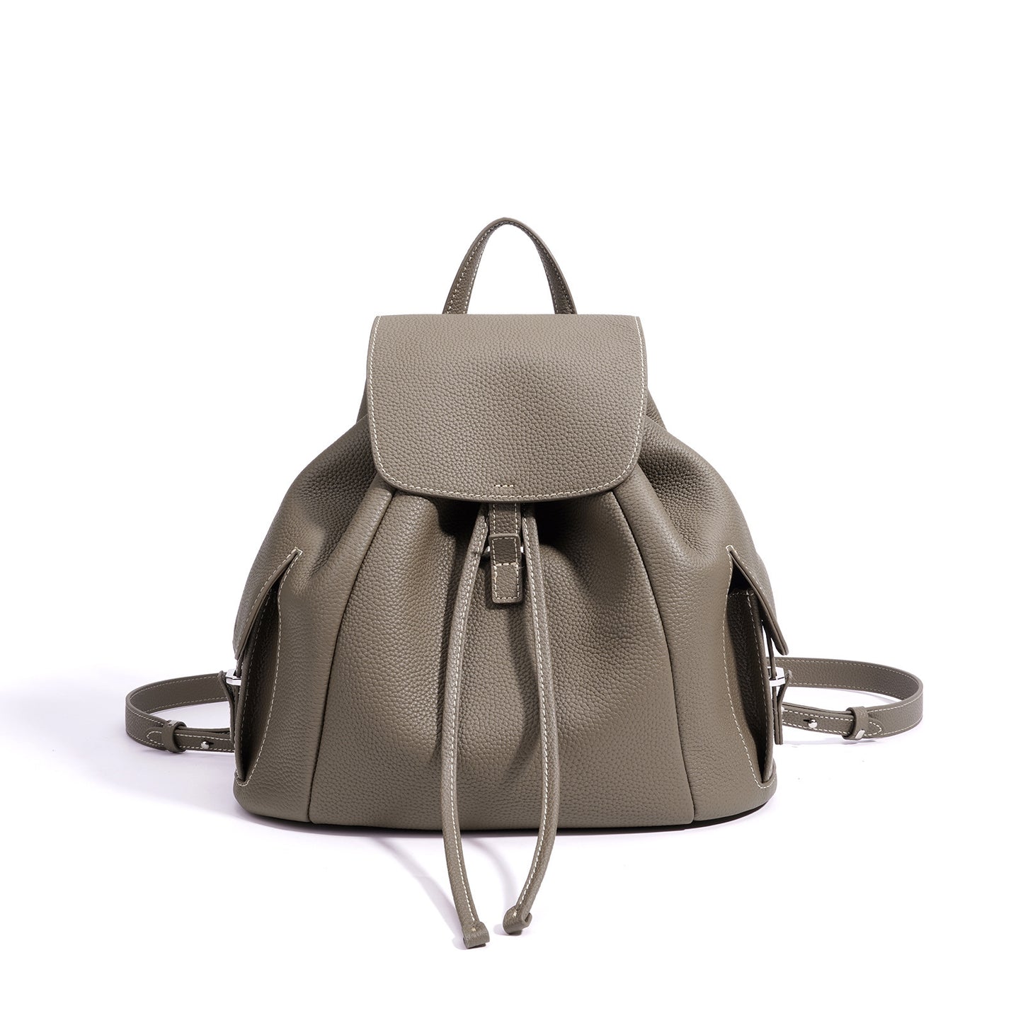 Women's Flip Western Style Leisure Drawstring Artistic Leather Early Backpacks