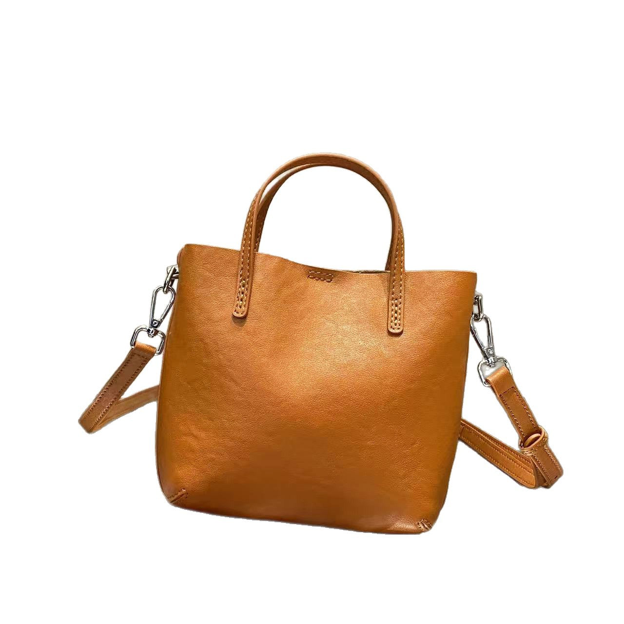 Women's Genuine Leather Large Capacity Crystal Vegetable Tanning Bags
