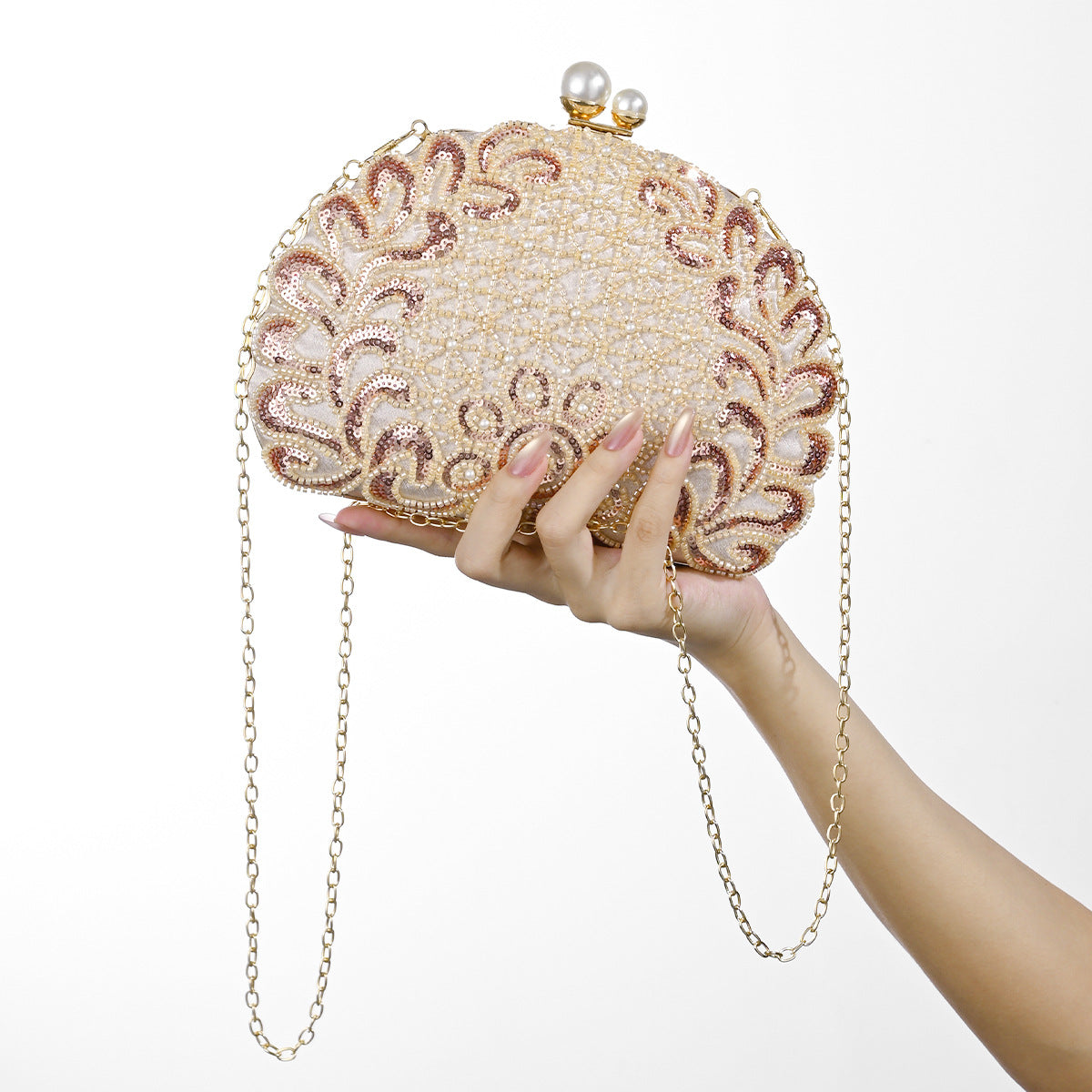 Party Hand Pearl Embroidery Sequined Beaded Banquet Women's Handbag