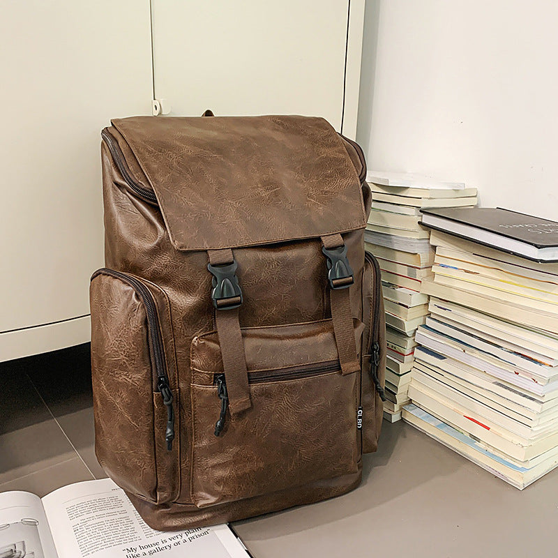 Women's & Men's Business Computer Soft Leather Fashion Commuter Large Backpacks