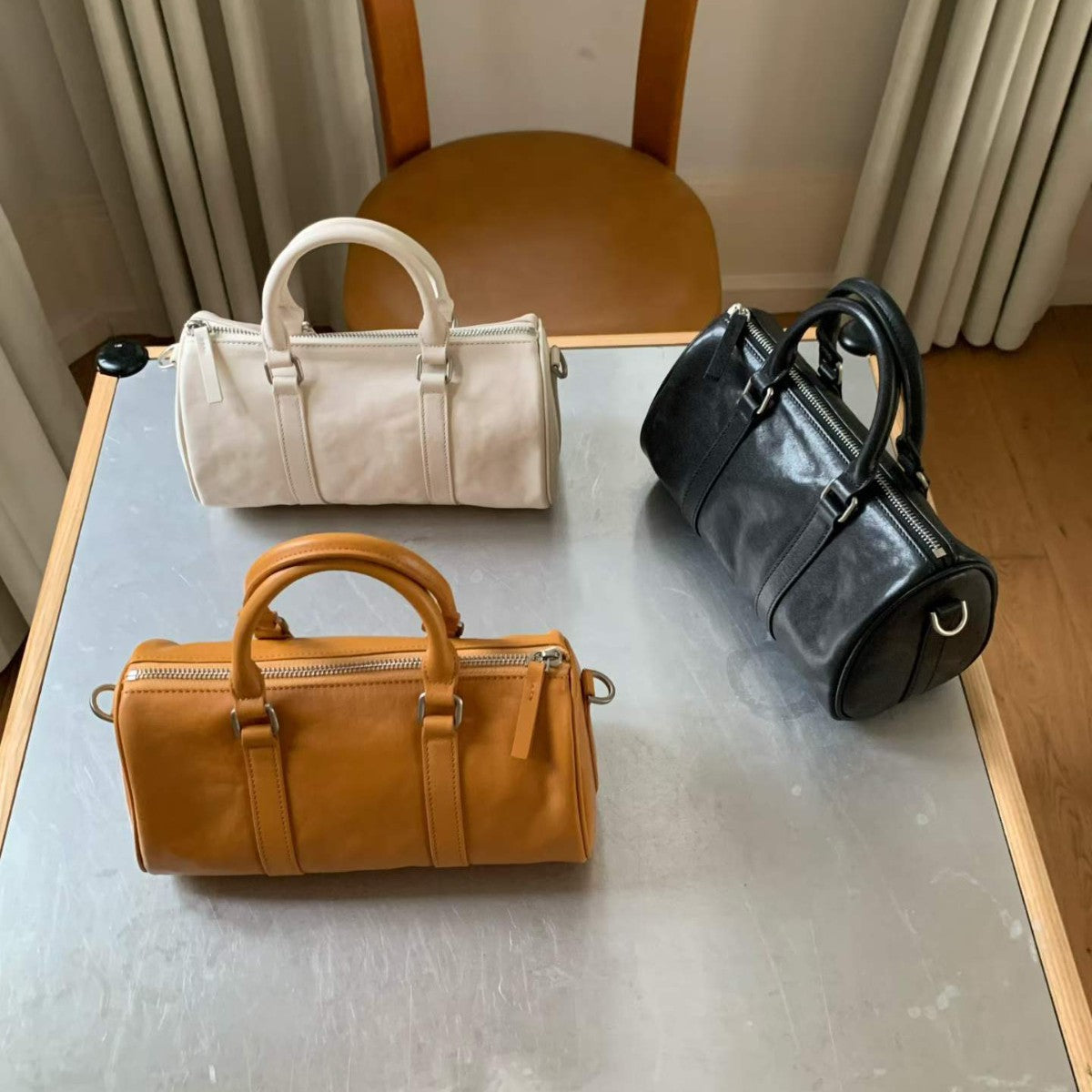 Women's Korean Vegetable Tanning Leather Pillow Genuine Women's Shoulder Bag