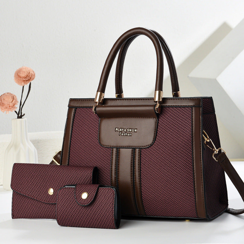 Popular Comfortable Women's Three-piece Portable Large Women's Shoulder Bag