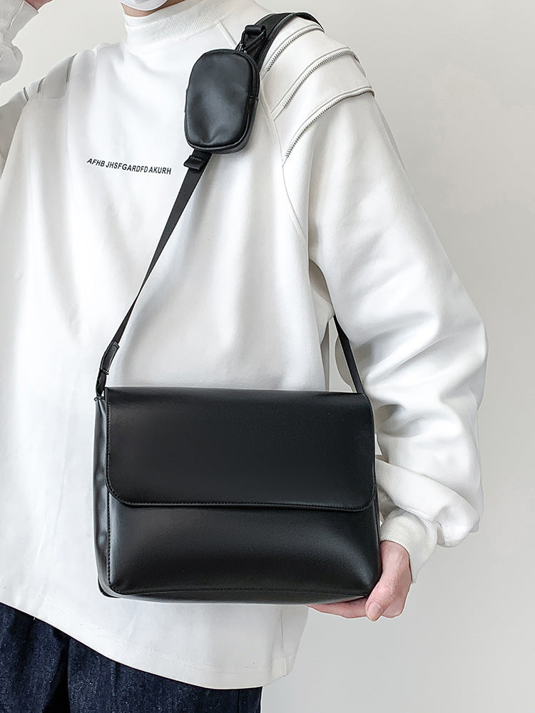 Men's Korean Street Unisex Style Simple Design Men's Messenger Bag