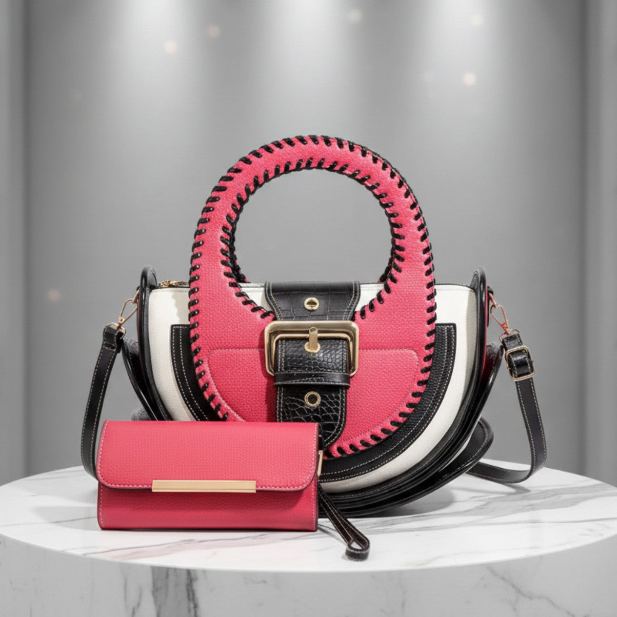 Women's Fashion Color Contrast Large Capacity High Bags