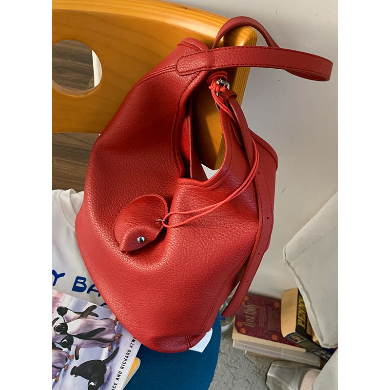 Women's Korean Underarm Simple Solid Color Soft Bags