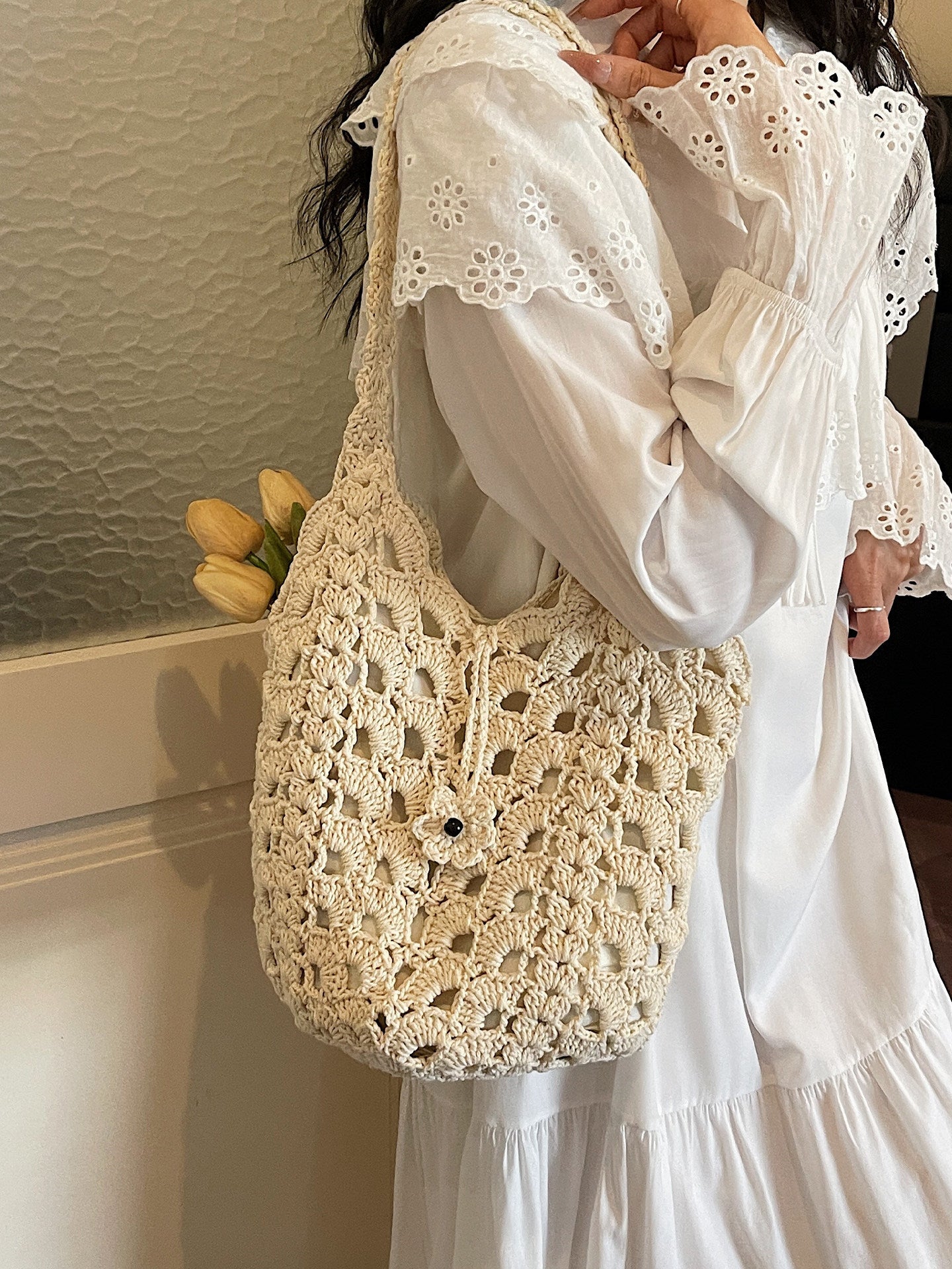 Women's Woven Fashionable Niche Holiday Large Capacity Shoulder Bags