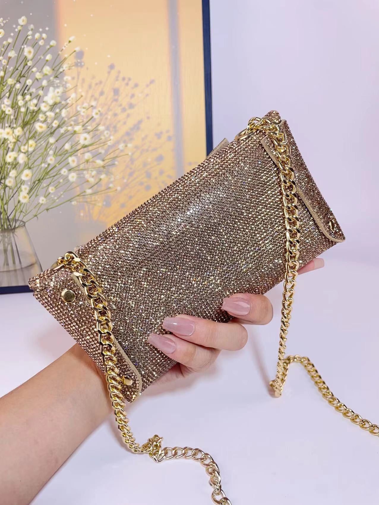 Unique New Rhinestone High-grade Bow Shiny Bags