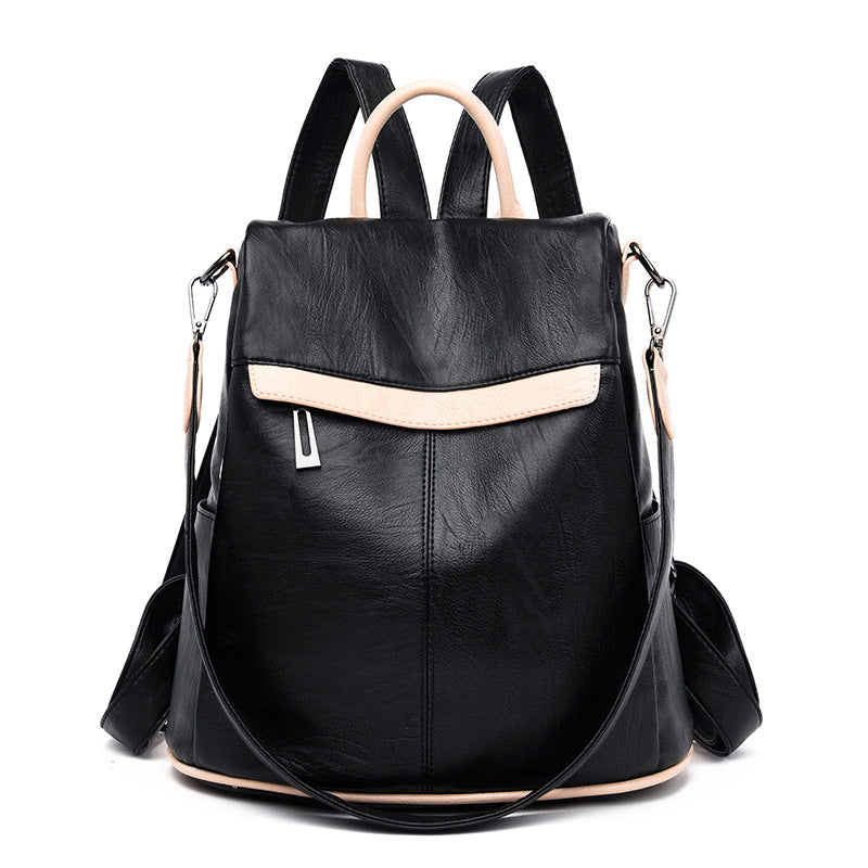 Women's Leather Pattern Stitching Fashion Textured Female Women's Backpack