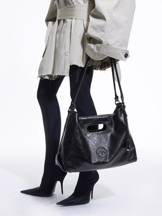 Large Capacity Commuter Cowhide Portable Soft Women's Handbag