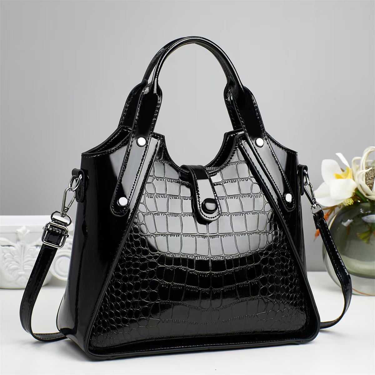 Women's Large Capacity Alligator Print Fashion Mother Women's Handbag