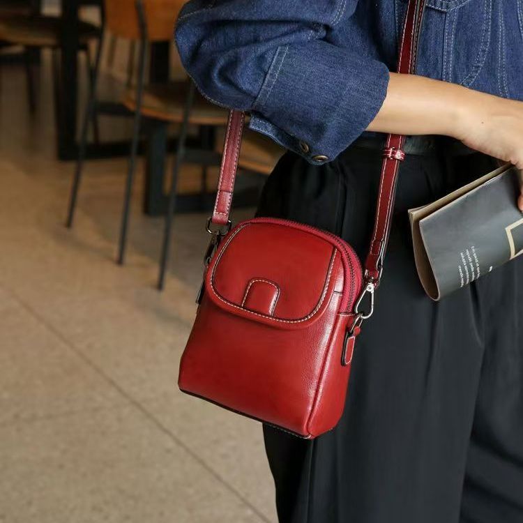 Leather Genuine Vertical Fashion Clothing Matching At Home Mobile Phone Bag