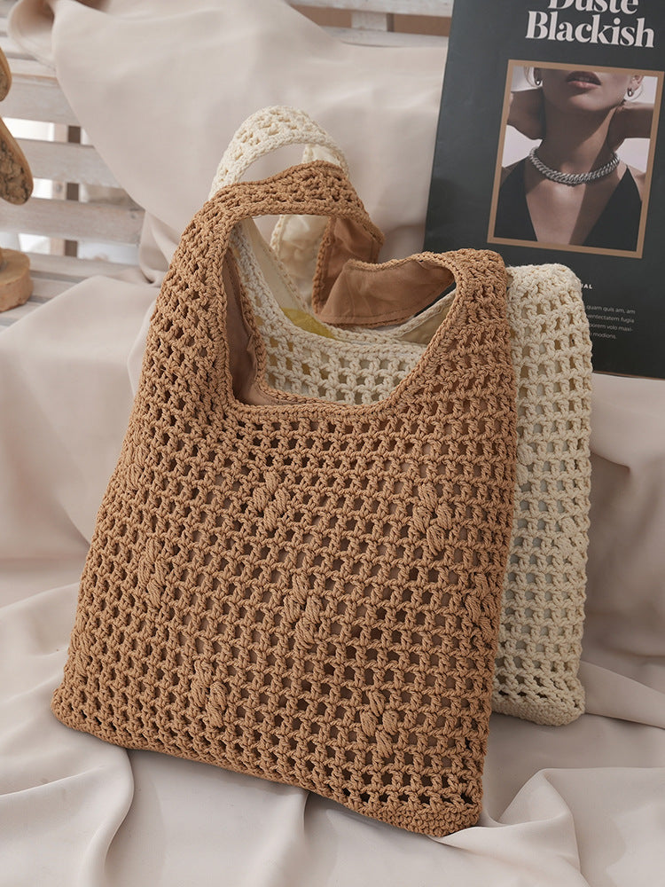 Women's Large Capacity Hollow One Shopping Idle Bags