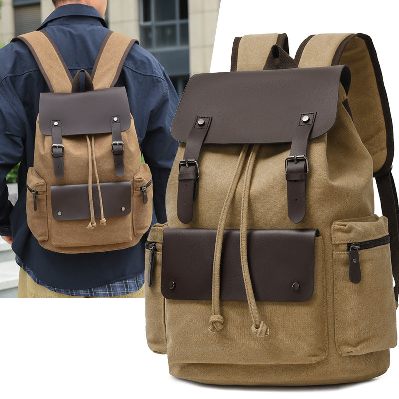 Men's Canvas Sense Fashion Computer Retro Leisure Backpack
