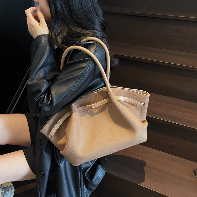 Women's Frosted Suede Underarm Large Capacity Totes Tote Bag