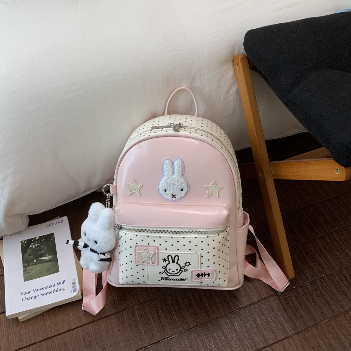 Cartoon Iti College Style Polka Dot Large Capacity Leisure Backpack