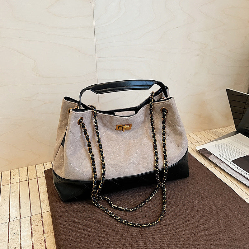 Women's Korean Style Large Capacity Stray Diamond Plaid Women's Shoulder Bag