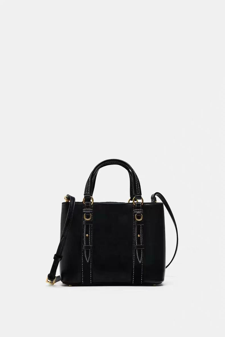 Women's Black Mini City Portable Versatile Double Women's Messenger Bag