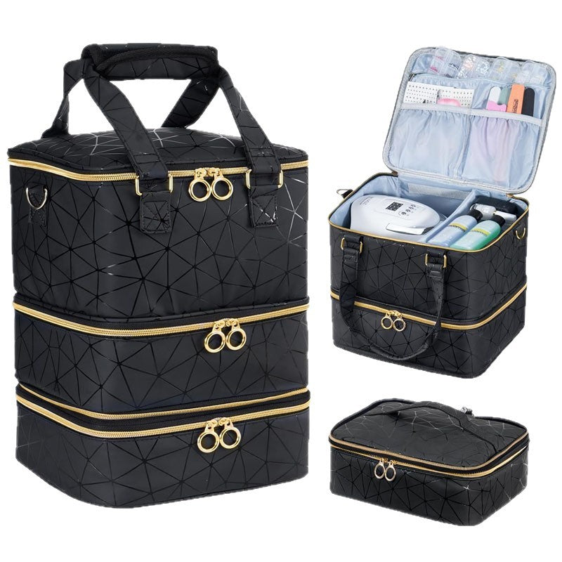 Nail Polish Bottles Large Capacity Double Makeup Bag
