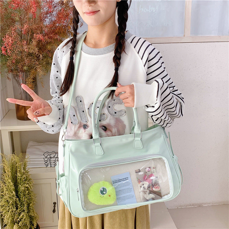 Women's Transparent Bar Cartoon Sweet Macaron Class Large Women's Backpack