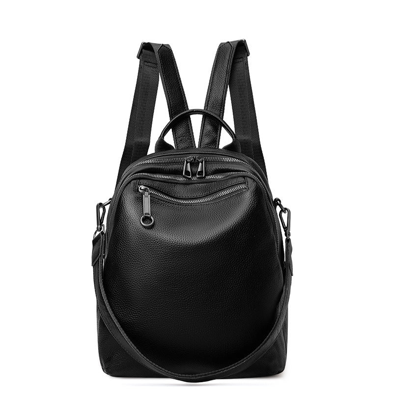 Women's Soft Genuine Leather Surface Design Commuter Backpacks